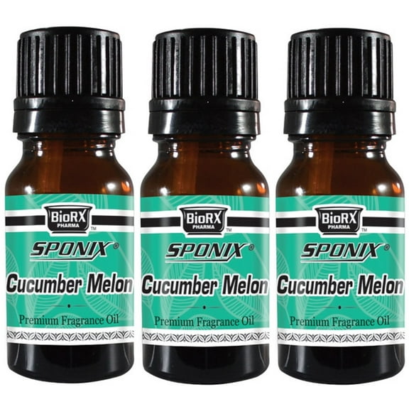 Cucumber Melon Fragrance Oil 10 ml / 0.33 oz | 100% Pure by Sponix Made in USA Pack of 3