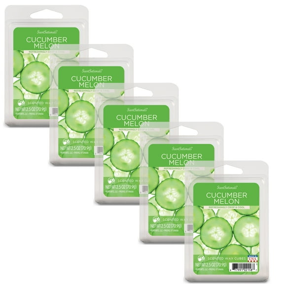 Cucumber Melon Scented Wax Melts, ScentSationals, 2.5 oz (5-Pack)