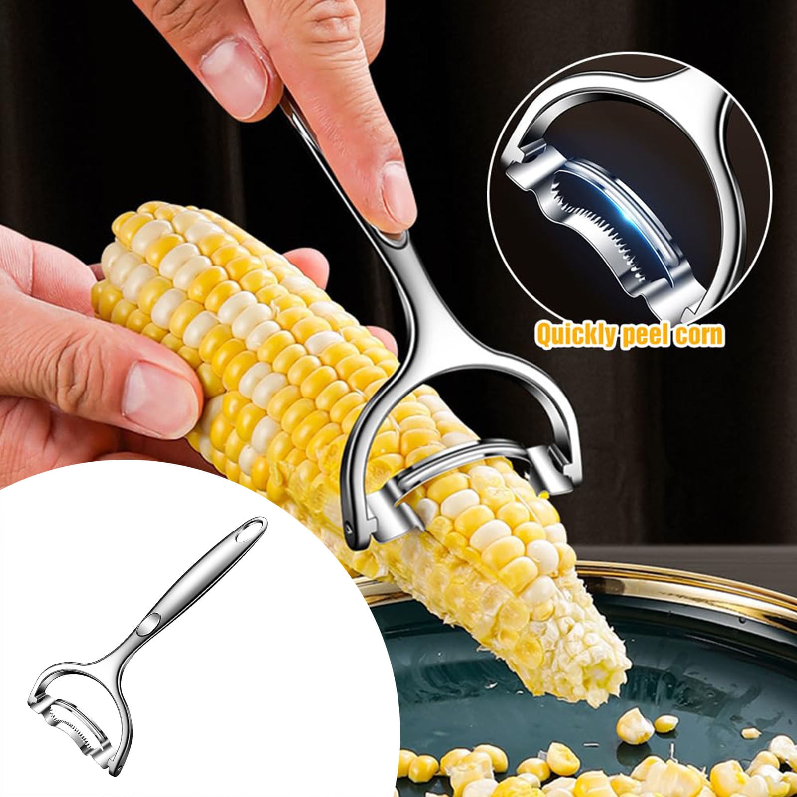 Cucumber Peeler Companion Dog Corn Holders Stainless Steel Corn Planer