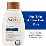 Aveeno Fresh Greens Blend Natural Volumizing Shampoo, Cucumber, Rosemary, For Fine Hair, 12 Fl Oz