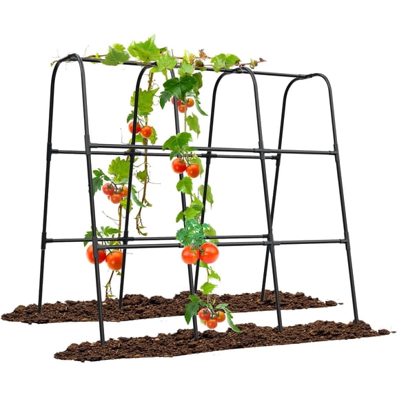 Cucumber Trellis for Garden Vegetable Trellis, 47.2" x 47.2" Metal Garden Trellis Arch Plant Grow Support Frame for Climbing Plants Support Vegetable Flower Fruits Vine