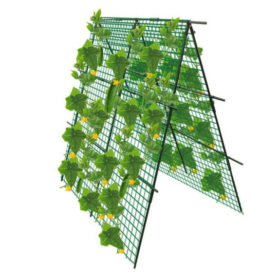 Cucumber Trellis Garden Trellis for Vegetables,48" X 48" A-Frame Garden Trellis for Climbing Plant Outdoors,Metal Raised Garden Bed with Trellis Plant Support Clips for Vegetable Flower