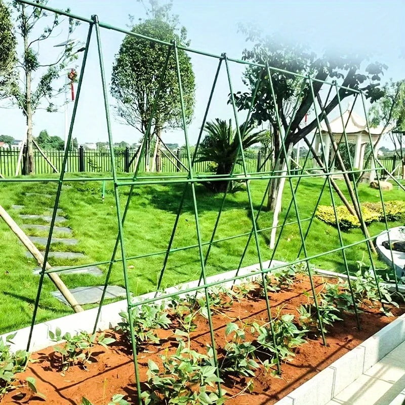 Cucumber Trellis for Raised Beds, 1 Pack 31.5"x31.5" A-Frame Garden Trellis, Climbing Plant Support with Netting for Cucumber Tomato Bean Pea