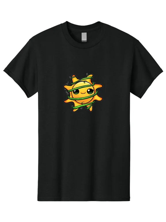 Cucumber-Wrapped-Sun Mens Graphic Tee, 100% Cotton, Casual Summer Wear