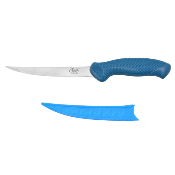 Cuda AquaTuff Carbide Edge 6" Curved Boning Knife with Blade Cover for Fish