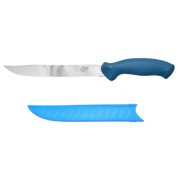Cuda AquaTuff Carbide Edge 9" Serrated Utility Knife with Blade Cover for Fish