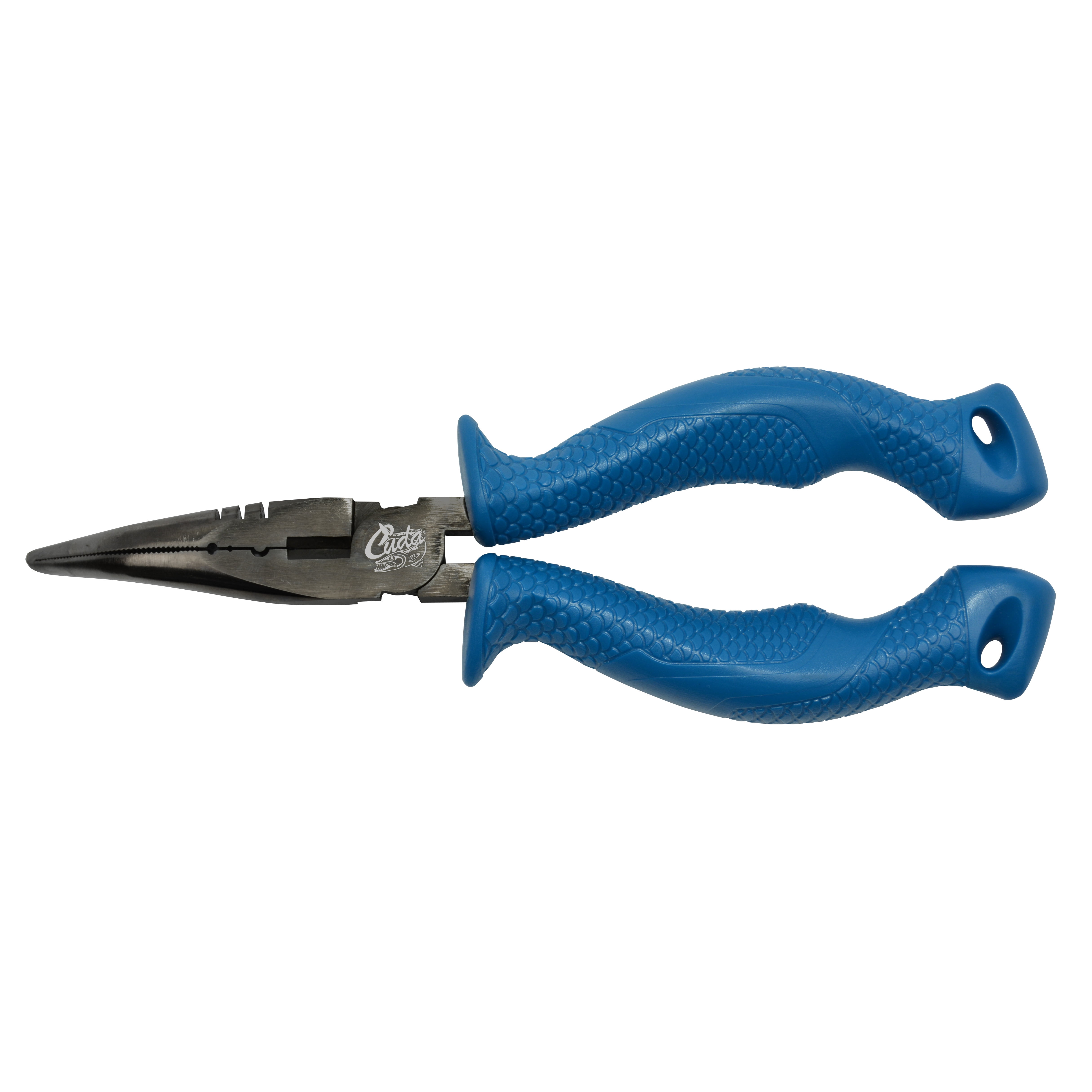 Cuda Bent Nose Fishing Plier Tool with Ring Splitter and Crimper