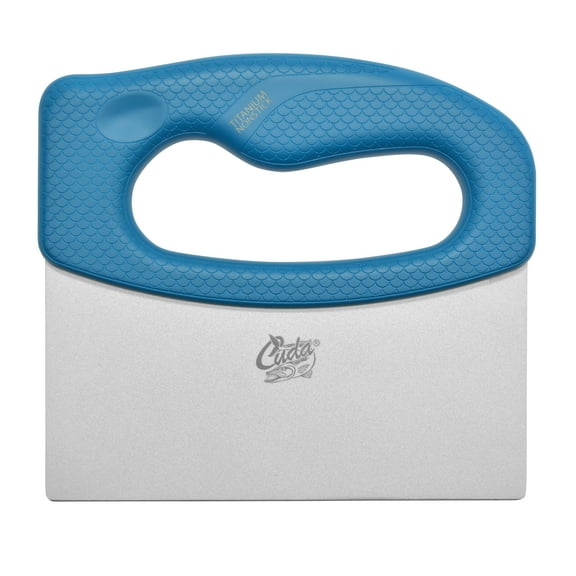 Cuda Cut and Scrape Fishing Tool, Non-Stick with Non-Slip Grip Blue Handle