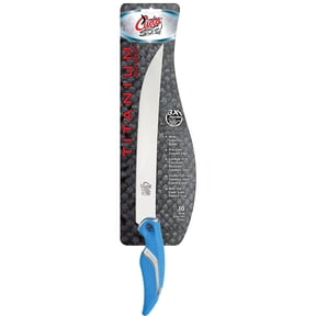 Cuda Titanium Bonded Fillet Knife 7" Fillet German 4116 Stainless Titanium Blade Synthetic Handle Blue