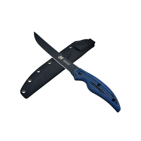 Cuda Knives Cuda 7 in Wide Fillet Fixed Blade Knife, 7in, Standard Edge, Black