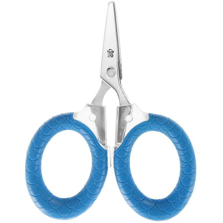 Cuda Micro Scissors, 3, Titanium Bonded Serrated Blades, Blue, Fishing Tool,  1-Count 