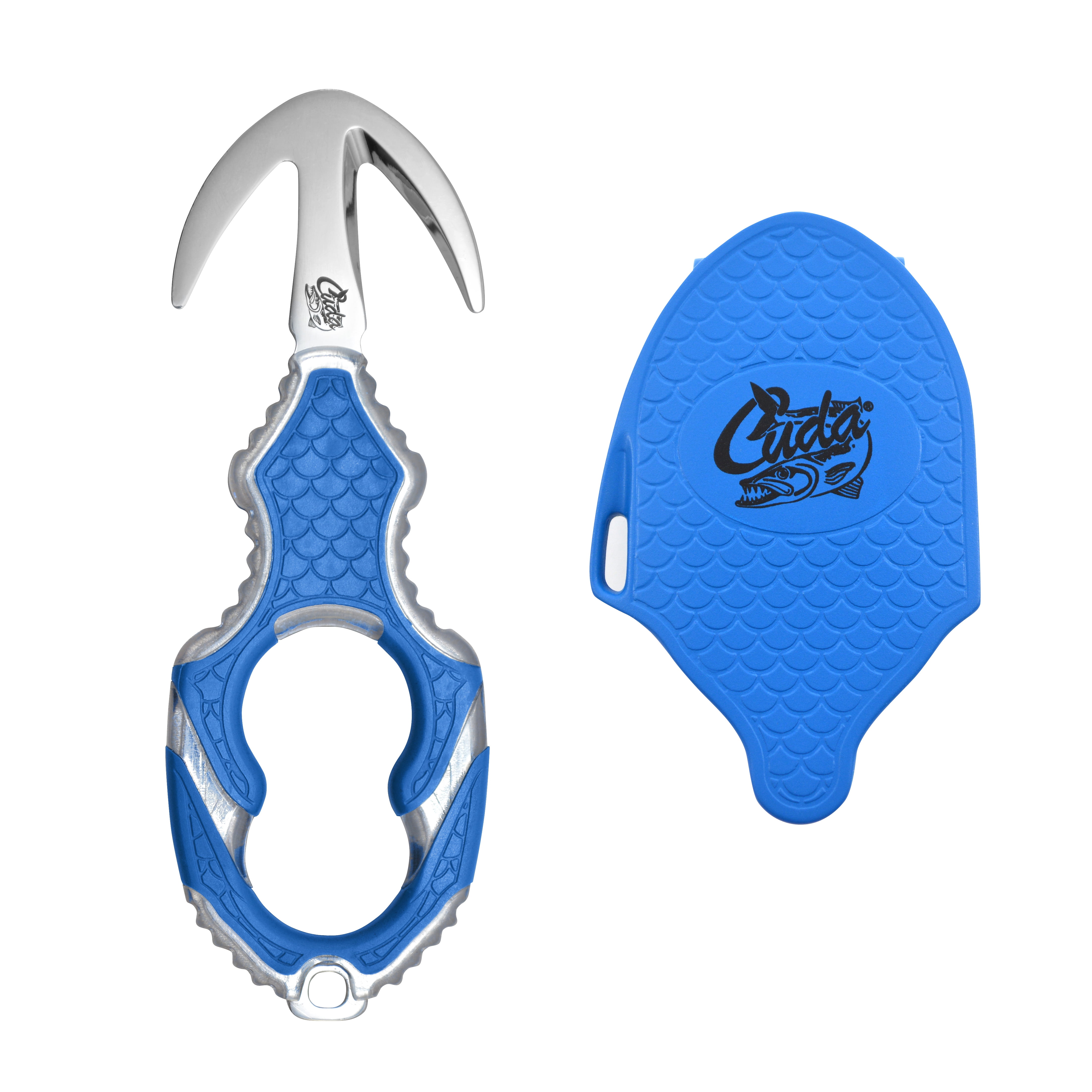 Cuda Marine Shears Fish Scaler Tool, Serrated and Smooth Blades,  Detachable, Titanium , 8, Blue 