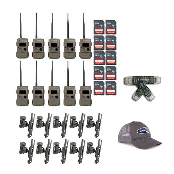 Cudde Back CuddeLink Wireless Trail Camera w/Mount, and SD Card Bundle (10 Pack)