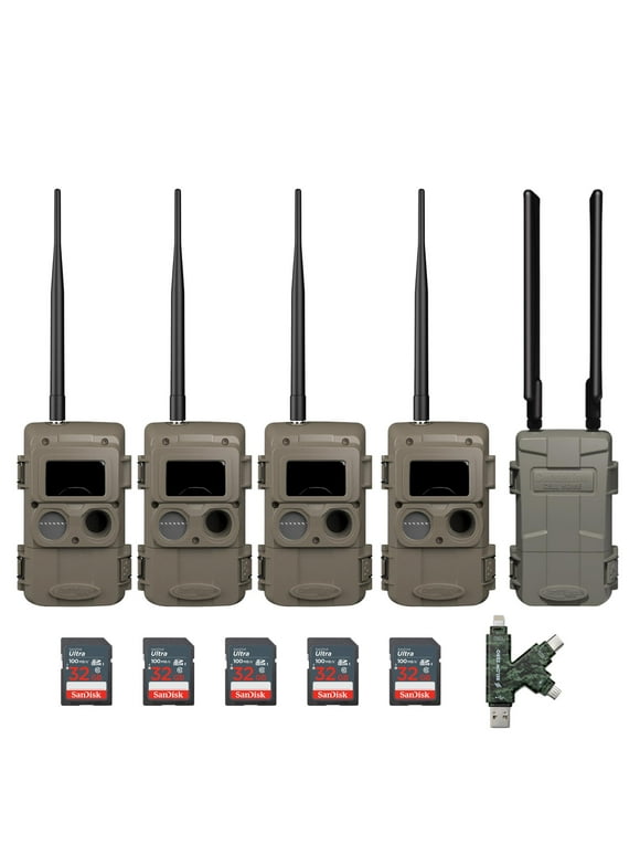Cuddeback CuddeLink Wireless, 3rd Gen (4-pack) Bundle with Home Camera Starter Kit