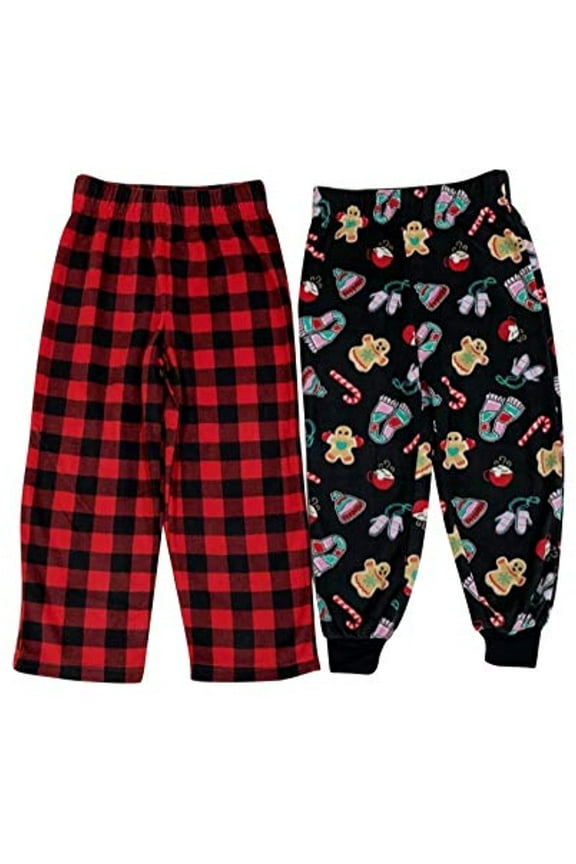2-Pack Sleep Pants, Red/Black Size Small