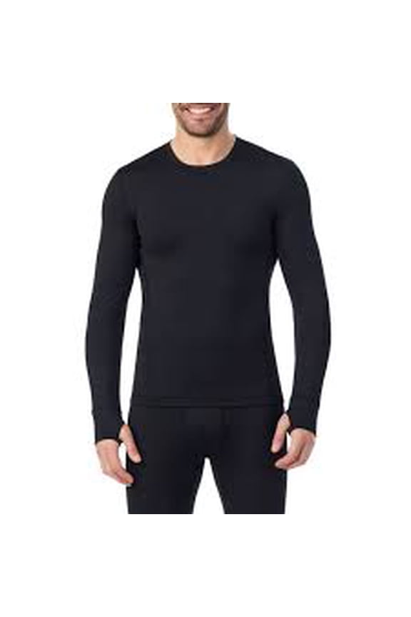 Cuddl Duds ClimateCore Mens Black Base Layer Long Sleeve Crew Top Size Large New In the Box