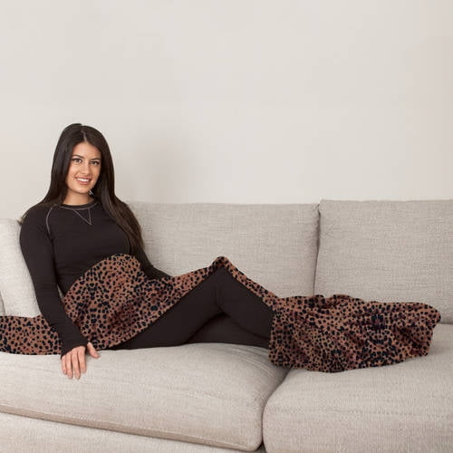 Cuddl Duds ClimateRight Velvet Plush Throw with Foot Pocket