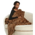 "Cuddl Duds Luxuriously Soft and Cozy Leopard Foot Pocket Throw, Size 50""x70"
