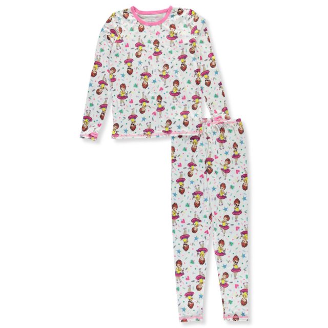 Cuddl Duds Girls' Disney Fancy Nancy 2Piece Stretch Poly Long