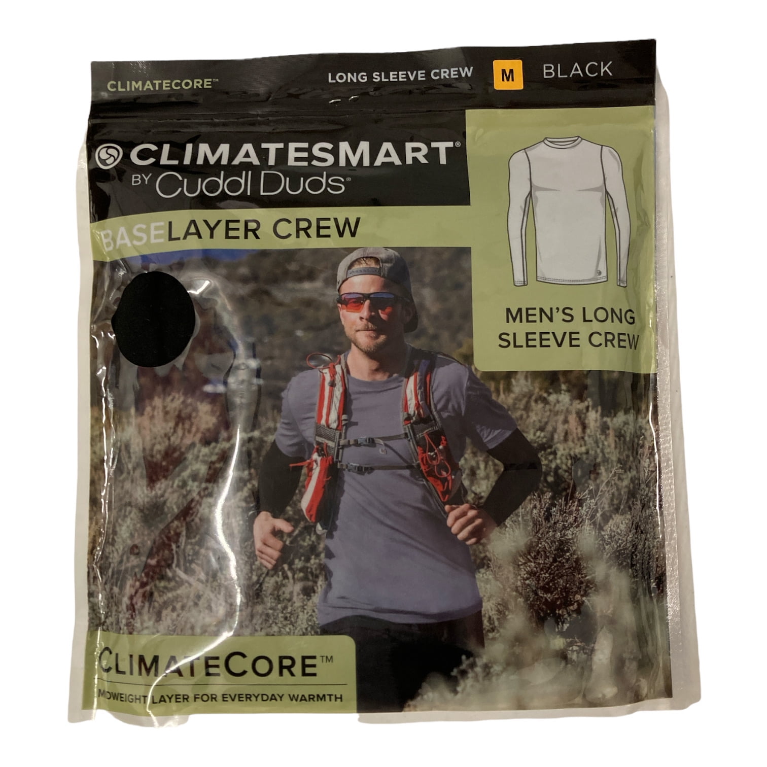 Cuddl Duds Black Boys 2 Piece Performance Base Layers Set M 8/10