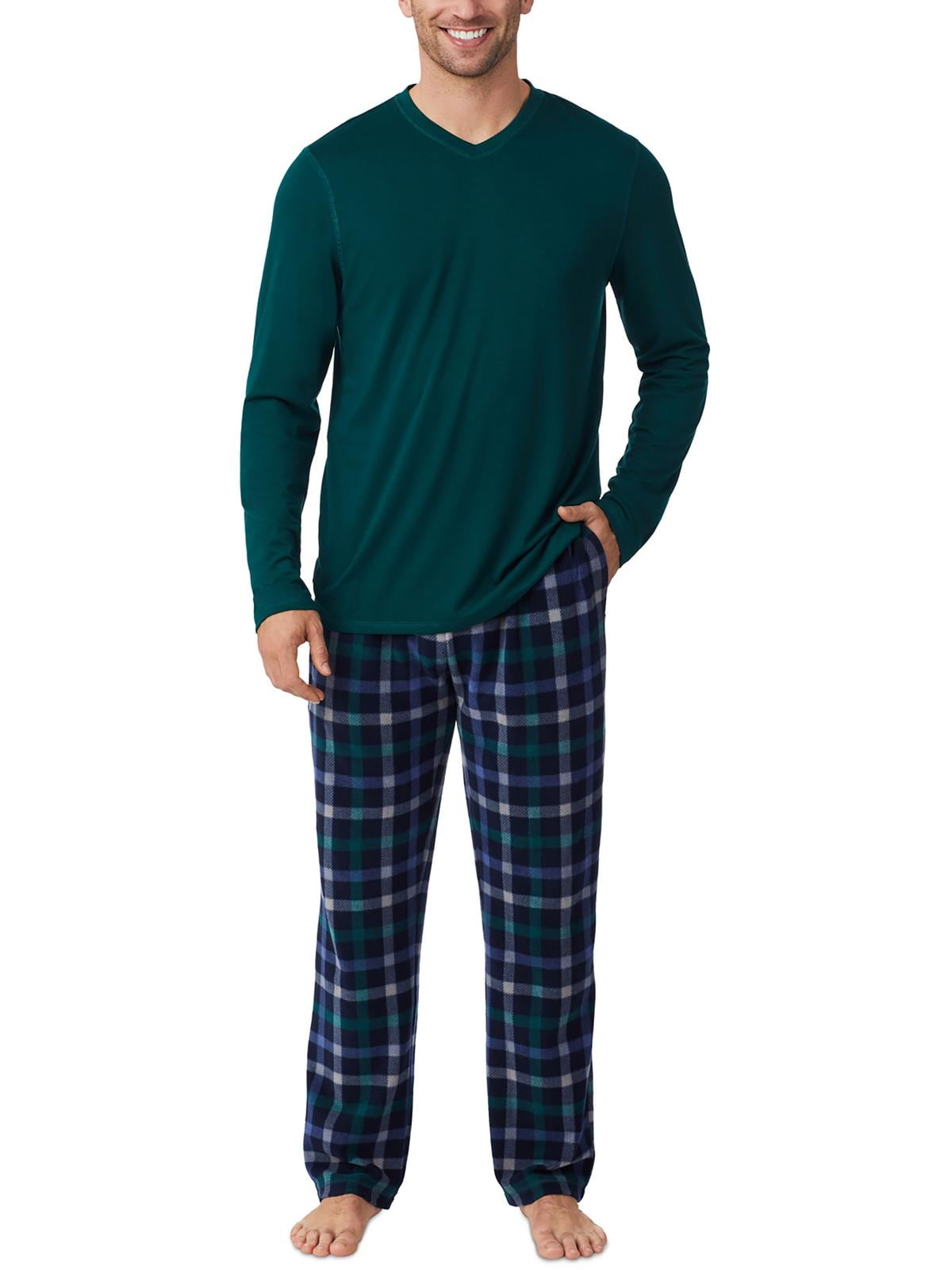Cuddl Duds Mens Cabin Fleece 2PC Pajama Sets Walmart