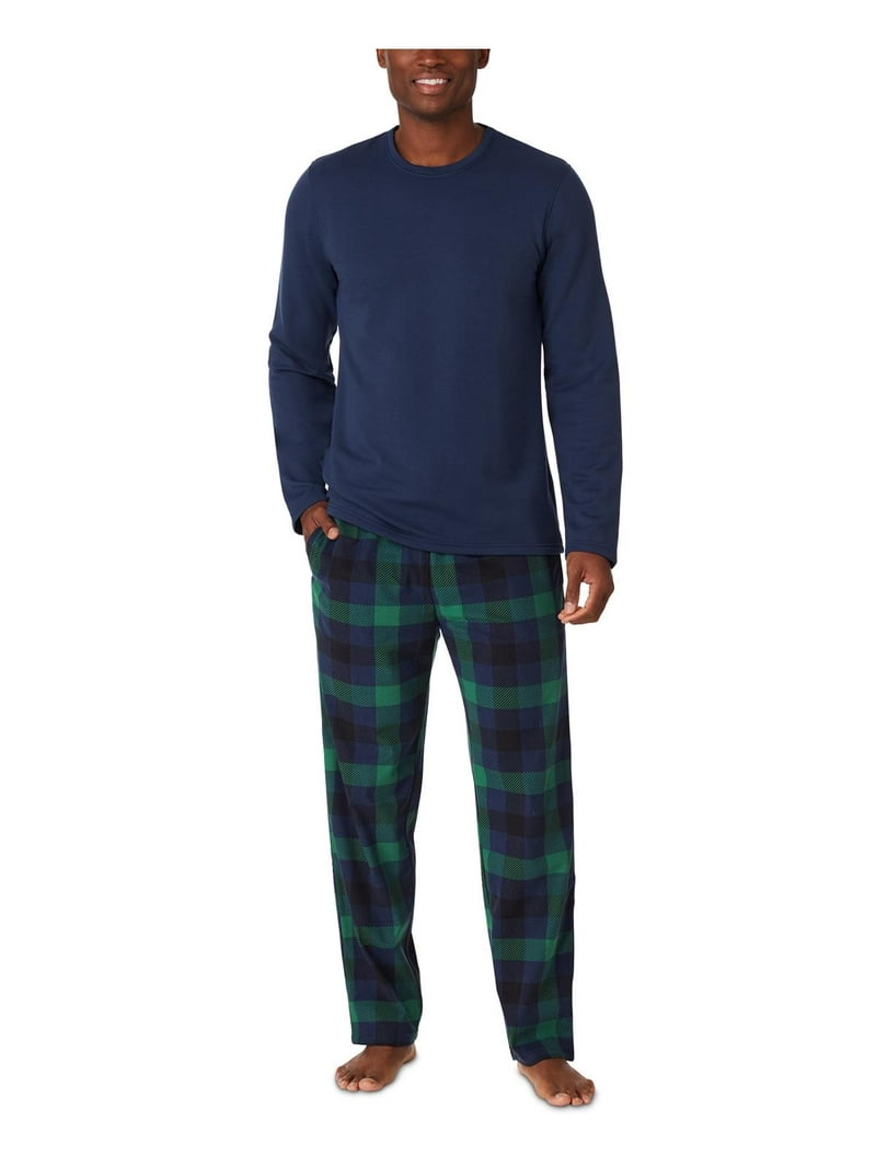 Cuddl Duds Mens Cozy Lodge Plaid 2PC Pajama Sets
