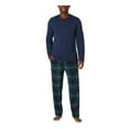 thumbnail image 1 of Cuddl Duds  Mens Cozy Lodge Plaid 2PC Pajama Sets, 1 of 1