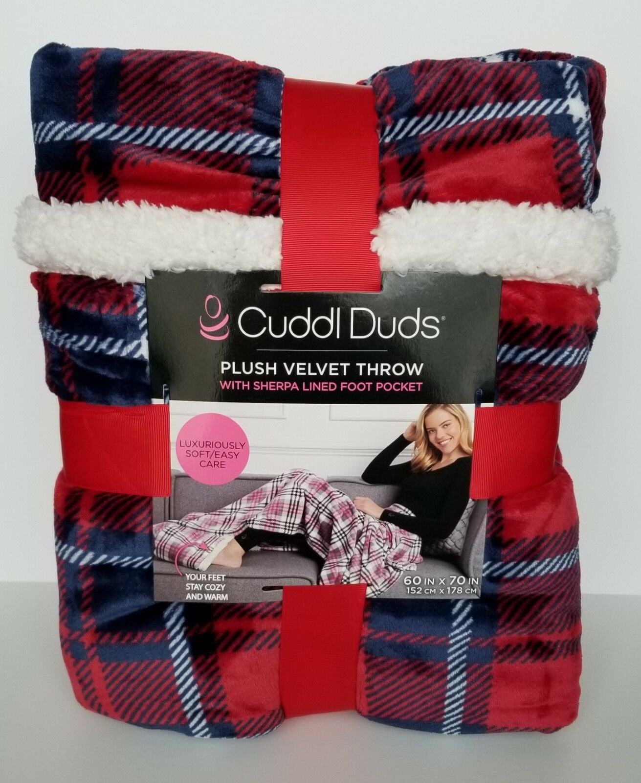 Cuddl duds plush velvet foot pocket throw hotsell