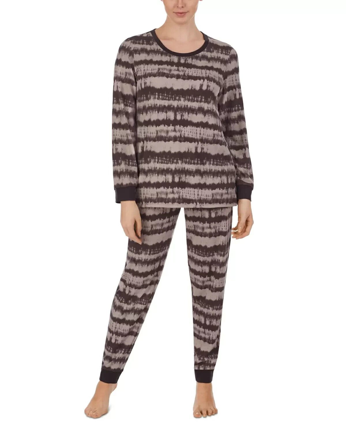 Cuddl Duds Printed Top & Jogger Pants Loungewear Sleep Set Large