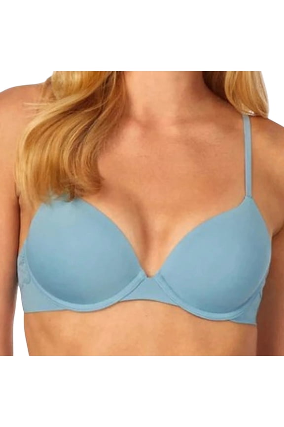 Softwear Smooth T-Shirt Bra, Women's, Size: 34 C, Denim Blue