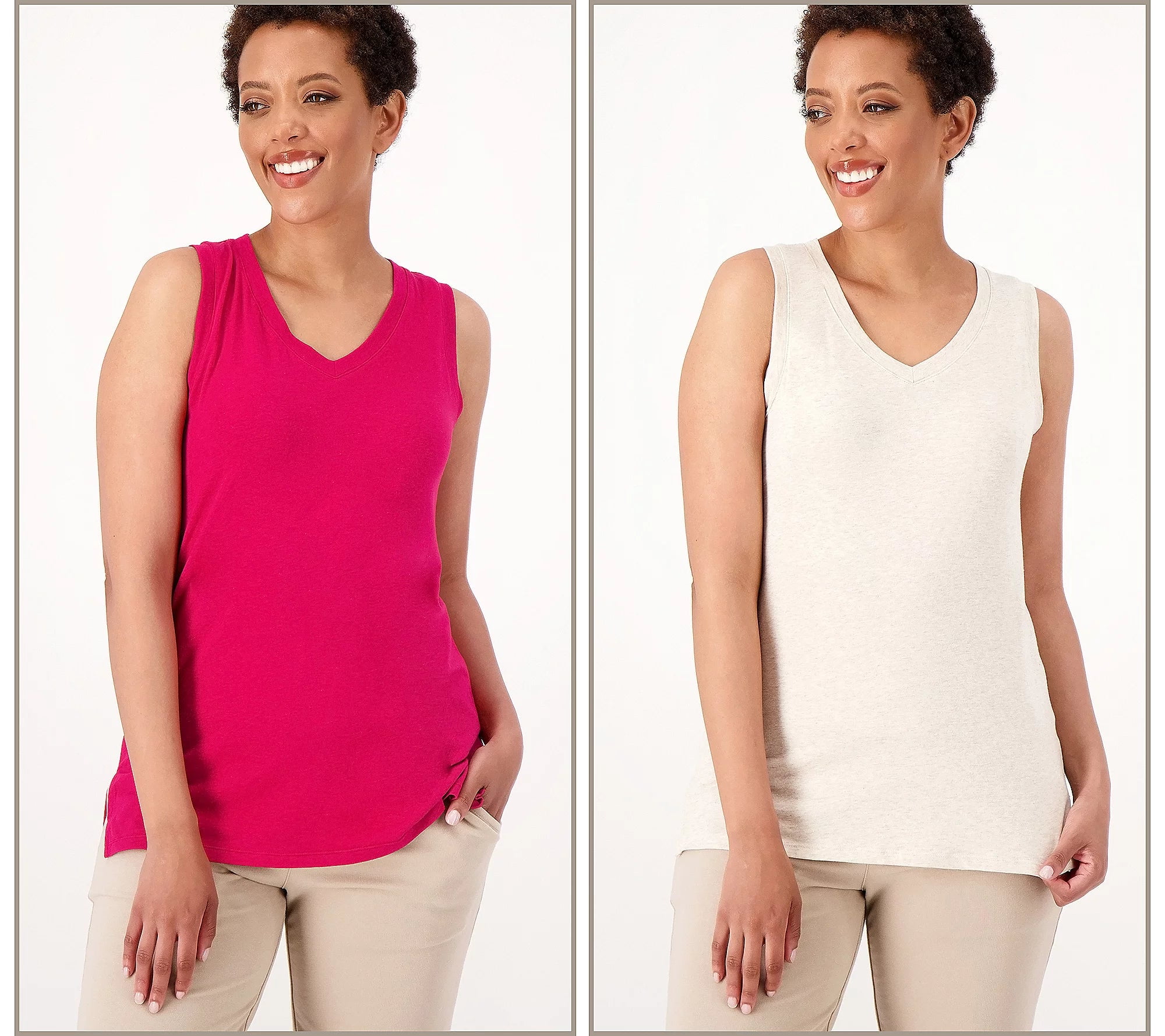 Softwear Lace Edge V-Neck Tank at  Women's Clothing store