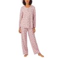 thumbnail image 1 of Cuddl Duds Women’s 2-Pc. Brushed Sweater Knit Printed Long-Sleeve Pajamas Set – Pink Print, Small, 1 of 1