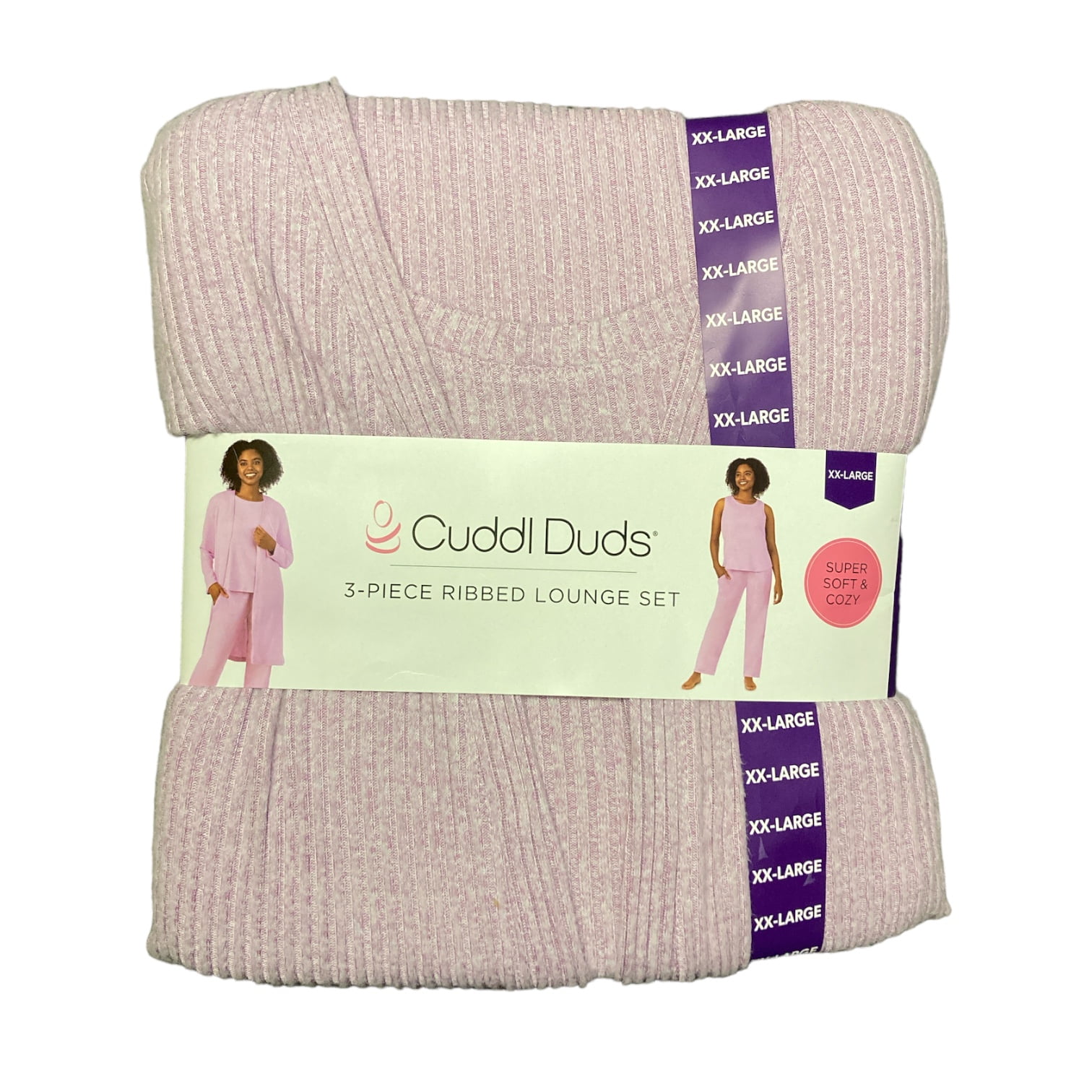 Cuddl Duds Women's 3 Piece Super Soft Cozy and Soft Ribbed Lounge