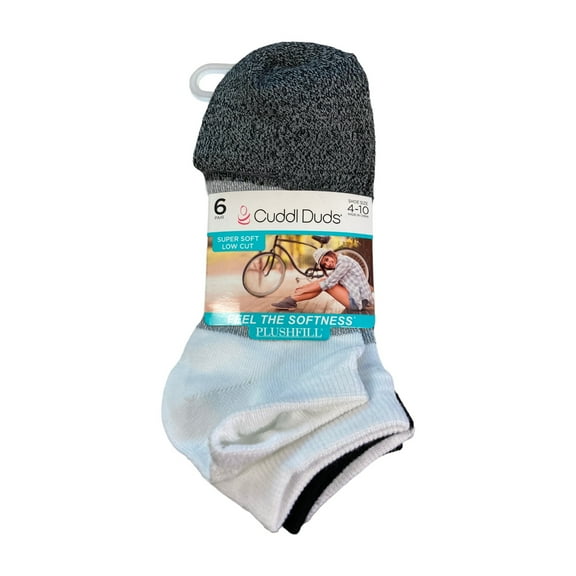 Cuddl Duds Women's 6-Pairs Super Soft Low Cut Socks (Black, 4-10)