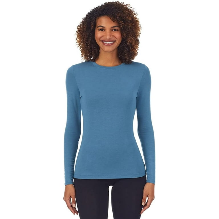 Cuddl duds women's softwear with stretch long sleeve crew neck top top