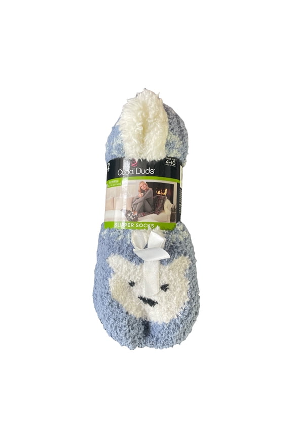 Women's Super Soft Plushfill Sherpa Lined Slipper Sock, 2 Pack (Polar Bear)