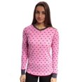 thumbnail image 1 of Cuddl Duds Women's Thermal Crew Neck Top (Medium, Pink Heart), 1 of 2