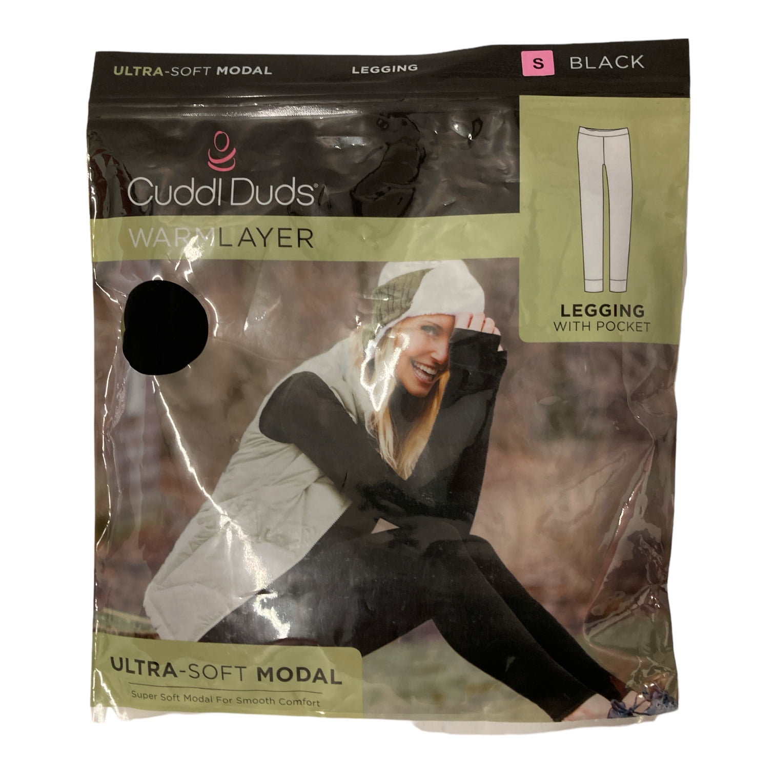 Cuddl Duds Women's Ultra Soft Modal Warm Layer Legging (Black