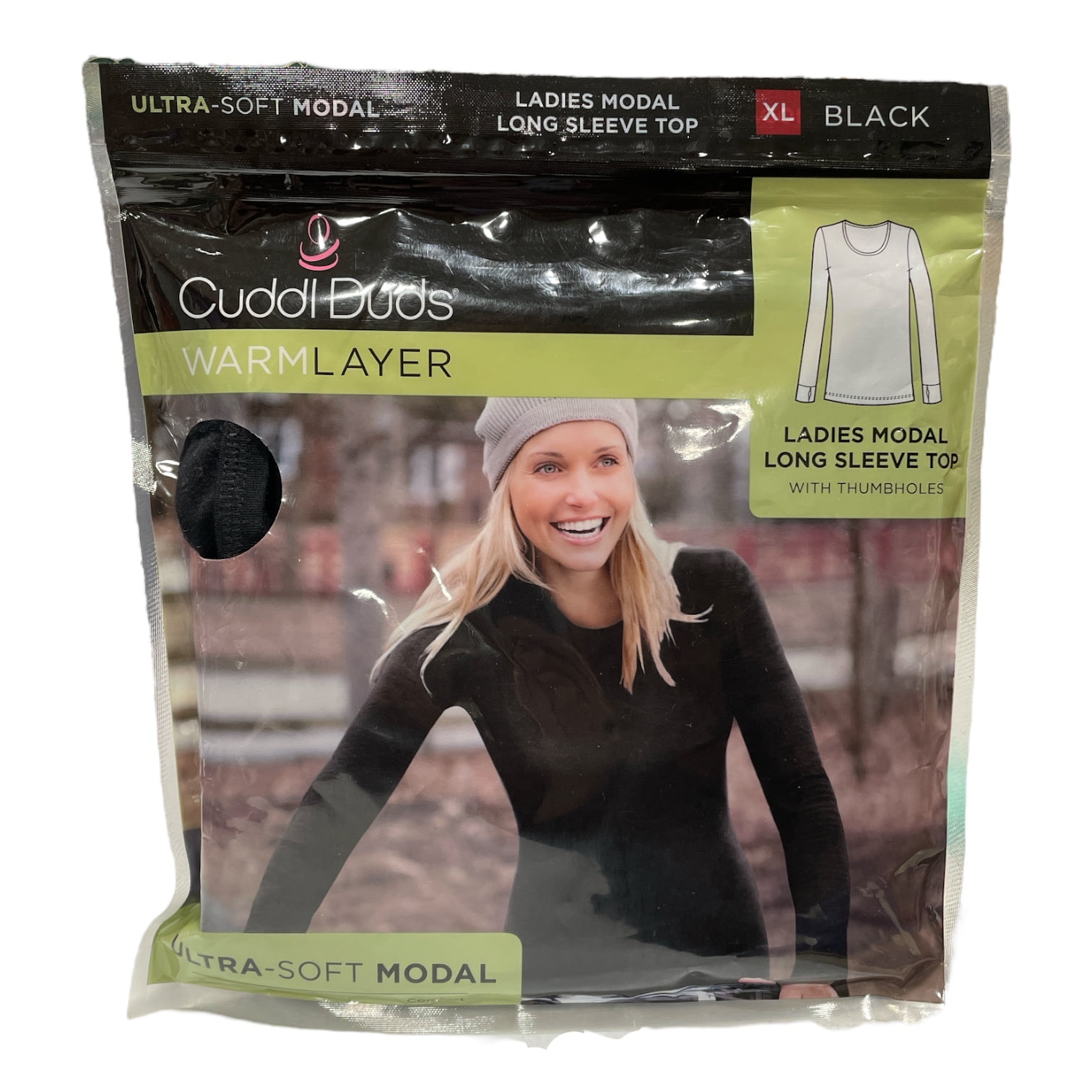 Cuddl Duds Women's Warm Layer Ultra Soft Modal Long Sleeve Top w