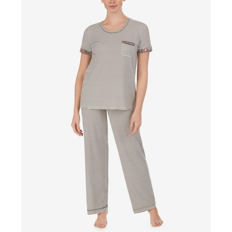 Cuddl Duds Womens Printed T Shirt Straight Leg Pant Pajama Set Walmart