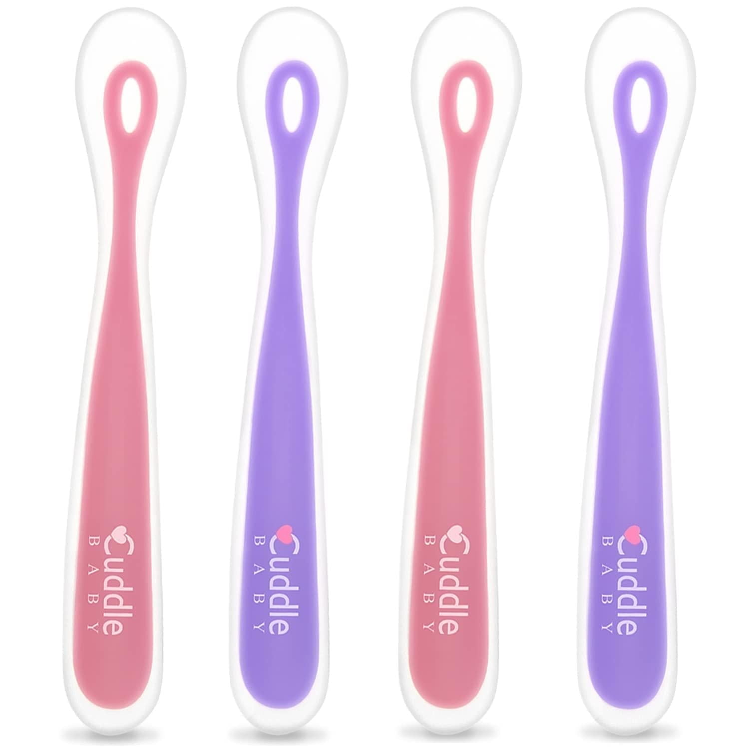 Cuddle Baby Soft Silicone Feeding Spoons, 4-Pack, First Stage for ...