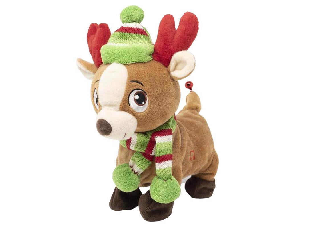 Cuddle Barn Multicolored Tooty Rudy Reindeer Animated Decor 10 in.