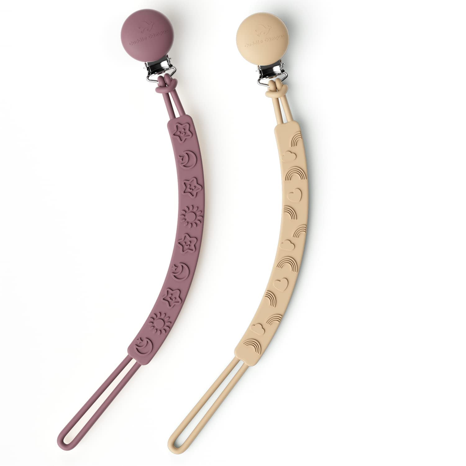 Cuddle Campus Pacifier Clip,Pack of 2 Pacifier Holder Clip with One ...