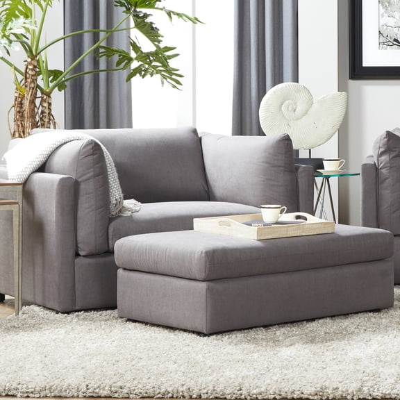 Cuddle Chair In Elegant Gray Fabric Relaxing Arm Classy