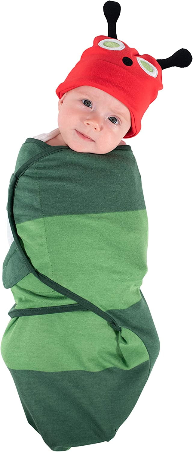 Cuddle Club Baby Wrap Swaddle Blanket Sleep Sack with Novelty Beanie