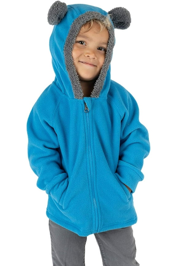 Fleece Hoodie Jacket Winter Baby Clothes, Bear Blue 3T