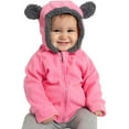 thumbnail image 1 of Cuddle Club Fleece Hoodie Jacket Winter Baby Clothes, Bear Pink 12-18 Mos, 1 of 7