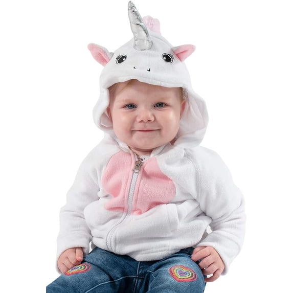 Cuddle Club Fleece Hoodie Jacket Winter Baby Clothes, Unicorn 12-18 Mos