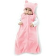 thumbnail image 1 of Cuddle Club Fleece Sleep Sack Swaddle Blanket Baby Sleeping Bag, Bear Pink Medium, 1 of 7