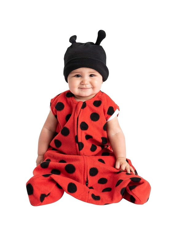 Fleece Sleep Sack Swaddle Blanket Baby Sleeping Bag, Ladybug Small